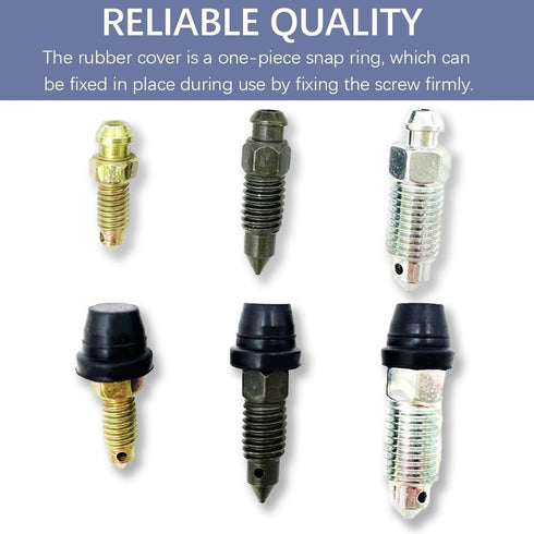 18Pcs Car Brake Bleeder Screw Caps, Grease Fitting Caps, Waterproof Dustproof Rubber Zerk Covers, Car Brake Bleeder Nipple Caps Replacement, Unive...
