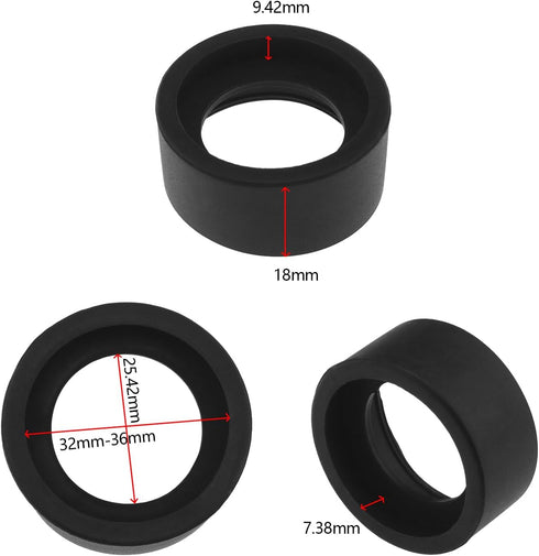 4Pcs 2 Pair 32-36mm Eyepiece Cover Eyepiece Binocular Eye Cups Guard Cups Stereo Microscope Accessory for Stereo Microscope, Soft Rubber, Flat Ang...