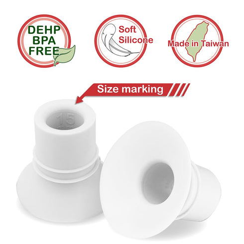 Nenesupply 15mm Flange Insert Compatible with Elvie Flange Pump Parts Elvie Stride Flange Medela Momcozy Flange Spectra Willow Reduce 24mm to 15mm...