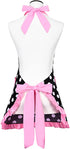 Violet Mist Vintage Apron for Women, Pink Polka Dot Retro Stylish Apron with Pockets, Adjustable Neck Strap...