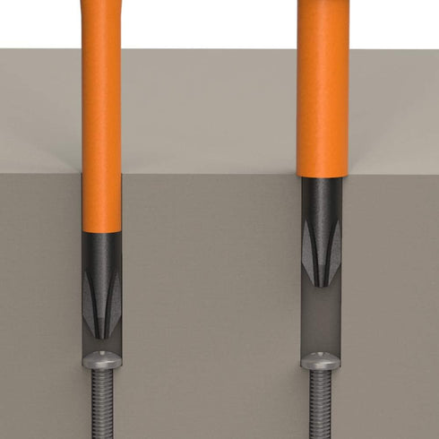 Klein Tools 32293 Insulated Screwdriver, 2-in-1 Screwdriver Set with Flip Blade, #2 Phillips and1/4-Inch Slotted Tips, Double-Ended Blades...