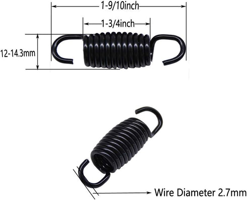 Yoogu (Pack of 8) 1-9/10 Inch Overall Length 1-3/4 in Coil Body Lengths Furniture Mechanism Tension Springs Replacement for Recliner Sofa Bed Blac...