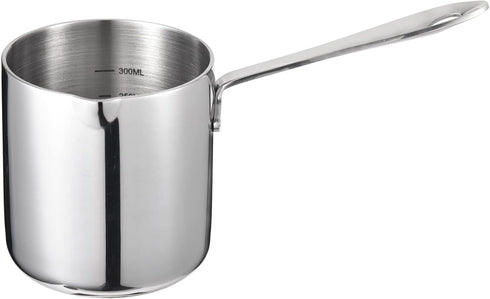 IMEEA Butter Warmer Turkish Coffee Pot Milk Warmer Pot Mini Saucepan with Spout 18/10 Tri-Ply Stainless Steel (10oz/300ml)...