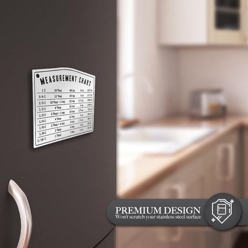 Kitchen Baking Measurement Conversion Chart Magnet | Must Have for Any Chef | Cups Teaspoons Tablespoon Ounces and Milliliters | Magnetic Cooking ...