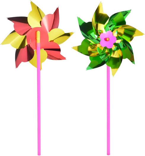 100pcs Plastic Rainbow Pinwheel,Windmill Party Pinwheels DIY Pinwheels Set for Kids Toy Garden Lawn Party Decor (100)...