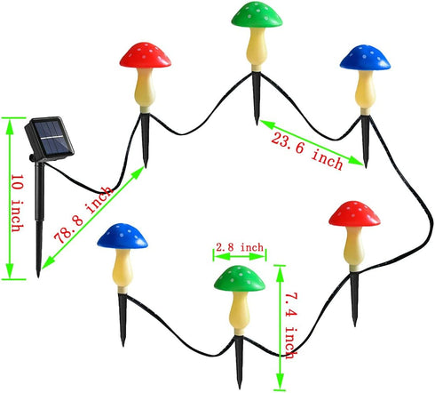 Outdoor Solar Mushroom Lights LED Solar Garden Decor Stake Lights, 8 Lighting Modes Solar Yard Ornament Lights, Outdoor Waterproof Solar Lights fo...