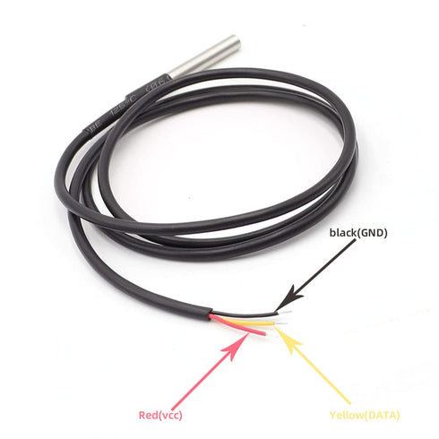 6pcs DS18B20 1 Meter/3.2Ft Temperature Sensor Stainless Steel Encapsulated Waterproof Digital Temperature Probe for Raspberry Pi and Arduino...