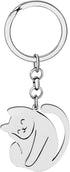 Cute Stainless Steel Cat Keychain Gifts for Women Girls Cat Keyrings Purse Car Keys Charms...