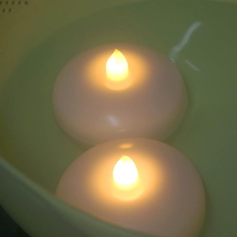 Waterproof Flameless Floating Candle Battery Operated Flickering Electric Led Light with Timer, Warm White Tealight Home Outdoor Decor for Wedding...