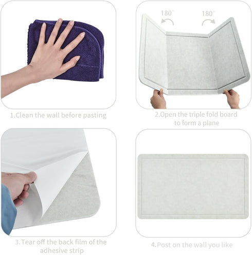 Beige White 28"x16" Large Cork Board with 50 Push Pins & Sticky notes, Self-Adhesive Bulletin Board No Damage for Wall, Felt Pin Board for Paste N...