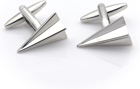 Paper Plane Style Silver Cufflinks...