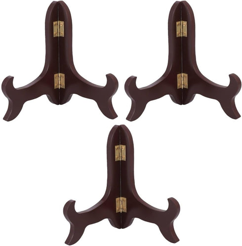 PRETYZOOM 3pcs Plate Stands for Display: 5 Inches Easel Display Stand, Wooden Plate Display Holder, Picture Frame Holder Stand, Table Top Easels f...