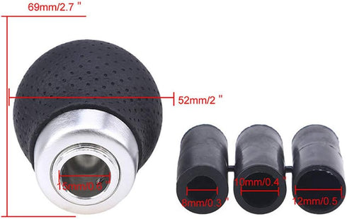 Universal Aluminum Manual Car Gear Shift Knob 5 Speed Leather Shifter Lever Black...