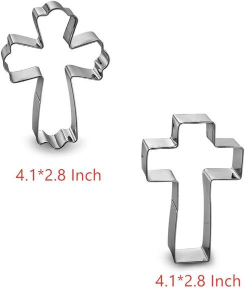 Cross Cookie Cutter 4 Inch Set -5 Pieces in Different Shapes Stainless Steel...