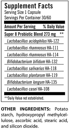 Flora - Super 8 Hi-Potency Probiotic - Daily Probiotic for Gut & Digestive Health - 42 Billion CFU - Contains Lactobacillus & Bifidobacterium Stra...