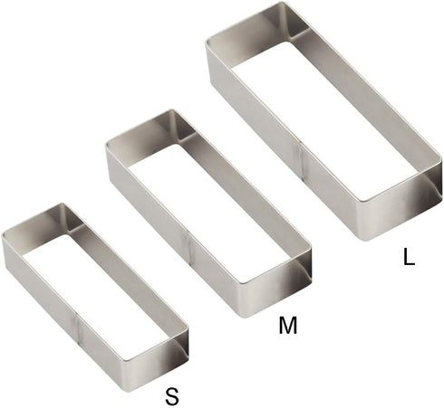 Rectangular Cake Molds,Stainless Steel Cake Mousse Ring Rectangle Cookie Cutter Mousse Cake Cutter Ring Mold for Home Kitchen...