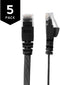 Buhbo 1 FT Cat6 Flat Ethernet Network Cable RJ45 (5-Pack)...
