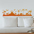 4pcs Dinosaur Jurassic Stencils 44×11inch Splicing Large Tyrannosaurus Rex Stegosaur Templates with Paint Brush Pterosaur Coconut Tree 11.8×11.8in...