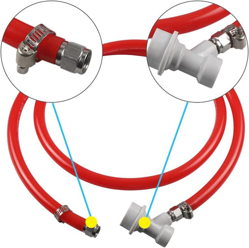 PERA 5/16" ball lock line assembly, MFL liquid disconnect with 5ft gas line for home brewing...