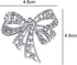 1 Piece Brooch Pin Bow Brooch Rhinestone Bow Brooches Bowknot Brooch Pin Vintage Fashion Jewelry Accessories, Silver...