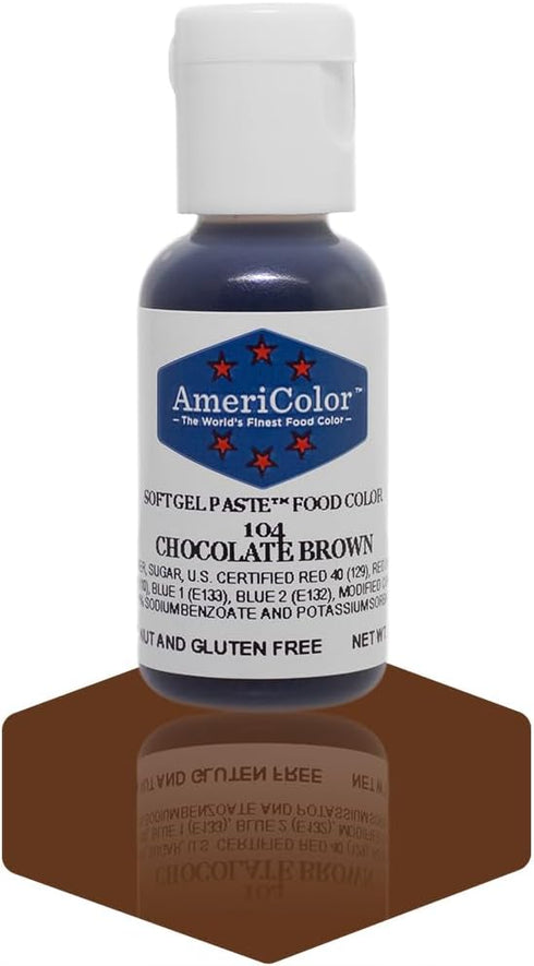 Americolor Soft Gel Paste Food Coloring, Chocolate Brown Net WT. .75oz...