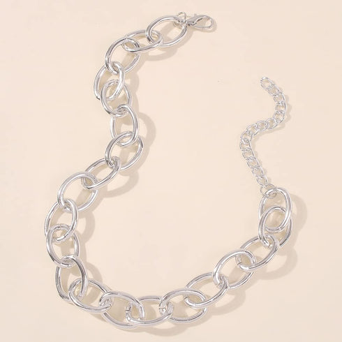 Punk Chain Choker Necklace Chunky Curb Link Chain Necklace Dainty Silver Necklace Accessories for Women Girls...