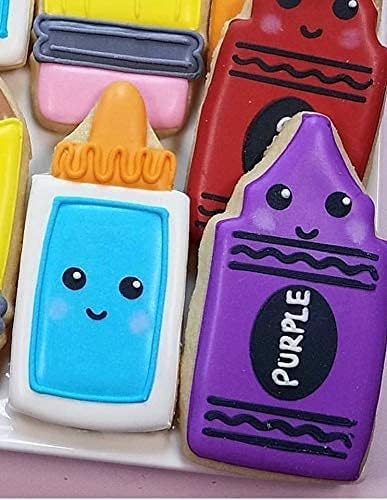 Ann Clark Cookie Cutters Back to School and Teacher Appreciation Cookie Cutters 5-Pc. Set Made in USA, Apple, Pencil, Crayon, Scissors, Paper...