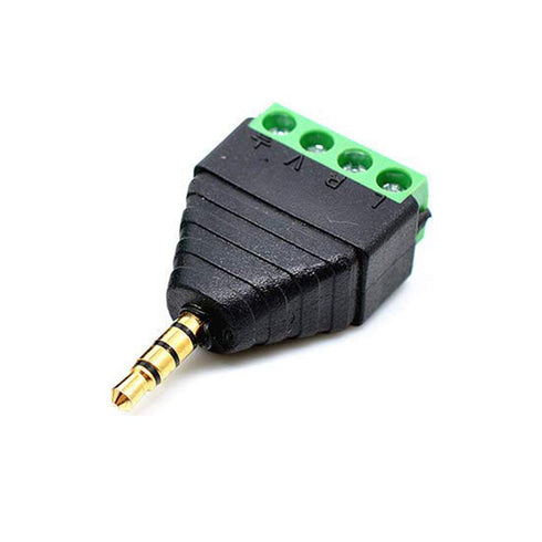 5 Pack 1/8" 3.5mm TRRS Male Jack Terminal Block Connector, 3.5mm Stereo Audio Plug Headphone AUX Balun Bolt Screw Terminal Adapter...