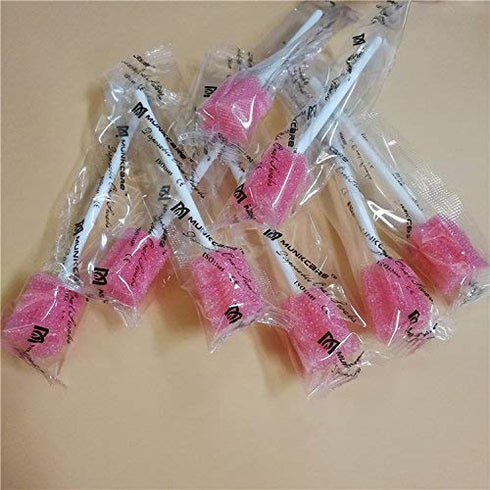 Disposable Oral Foam Swab with Mint Flavored, Individually Wrapped, Red, Box of 50 Counts...