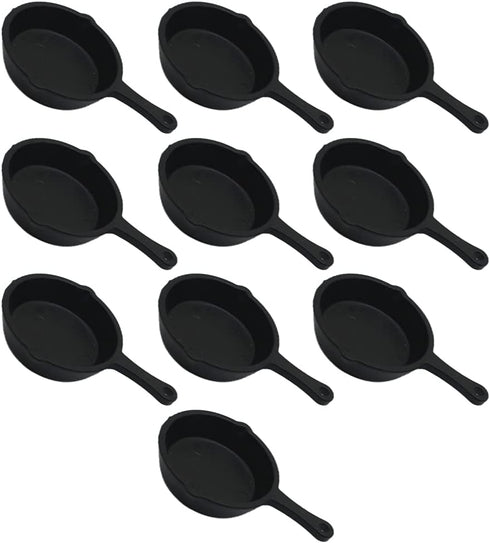 ARTIBETTER 10pcs Miniature Skillet Mini Cast Iron Skillet Small Frying Pan Set for Baked Cookie Brownie Dollhouse Kitchen Accessories...