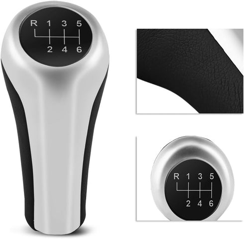 Qiilu Manual Gear Knob 6 Speed Shift Knob MT Gear Shifter Lever Stick for E30 E32 E36 E46 E39 E34 Z3 E90 E91 E92 X1 X3 X5...