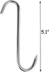 Tinsow 4 PCS 5.1 Inch Meat Hooks S-Hook Stainless Steel Meat Processing Butcher Hook Pot Hooks for Bacon Hams Meat Processing Butcher Hook Hanging...