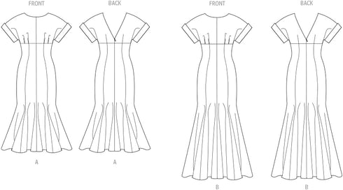 Vogue Misses' Close-Fitting Lined Dress Sewing Pattern Packet, Design Code V2027, 4-6-8-10-12, Multicolor...