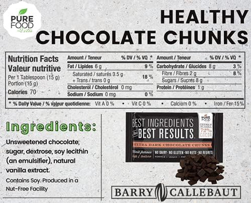 Dairy Free Dark Chocolate Chunks, 7oz (3 Pack) | All Natural | Certified Kosher | Vegan, Gluten-Free, Dairy-Free, Nut-Free | Allergen Friendly Bak...