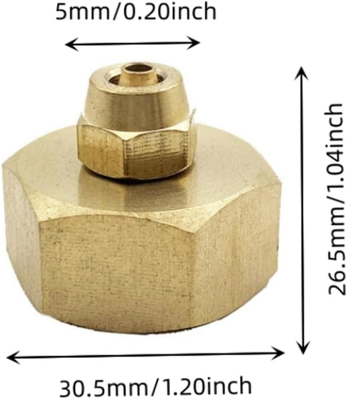 Garden Hose Adapter 2Pcs, Brass Standard 1/4 Inch to 3/4 Inch GHT Garden Hose Female Pipe Fittings, Garden Water Hose Thread Irrigation Tube Conne...