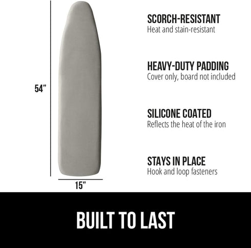 The Original GORILLA GRIP Ironing Board Cover and Pad, Silicone Coating, Thick Scorch Resistant Padding, Heavy Duty Iron Covers Standard Boards, H...