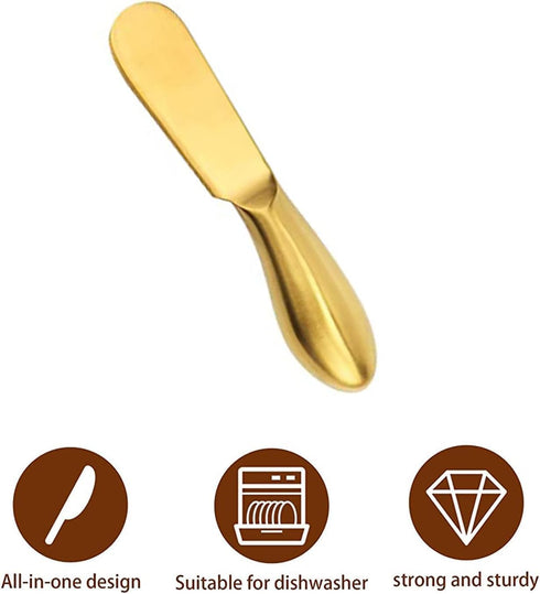 Stainless Steel Butter Knife, 4Pcs Gold Applicator Set for Home Breakfast Use, Deluxe Sandwich Cream Cheese Condiment Knives...
