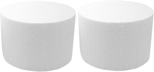 Bright Creations 2-Pack Foam Cake Dummies, 6 x 4 In - Round Foam Cylinders for Cake Decorating, Crafts, Fake Display Models for Parties, Weddings ...