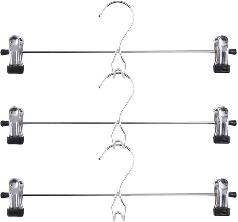 Tosnail 15 Pack Stackable Skirt Pants Clothes Hangers with Non-Slip Clips, Add-On Hangers, Cascading Hangers Space Saving Closet Organizer...
