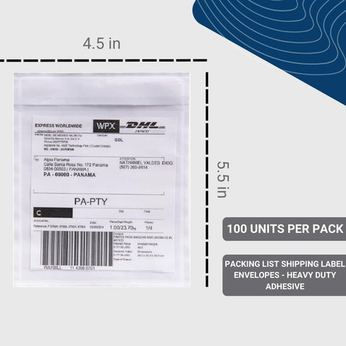 USPACKSMART 100 Units, 4.5"x5.5" Clear Packing List Shipping Label Envelopes - Heavy Duty Adhesive, Ideal for Labels, Invoices & Documents...