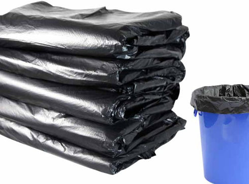 100pcs Black Disposable Clean Garbage Bags Not Leak Bulk Plastic Home Kitchen Office Saving Recycled Trash Bag Outdoor Travel Dinner Hotel Restaur...
