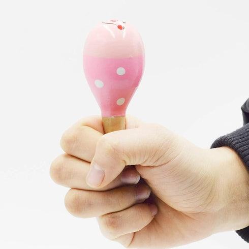 6 Pcs Mini Wooden Maracas, Colorful Wooden Maracas Wood Festival Maracas Wooden Shaker Sand Hammer Toy for Kids, Great Party Favor (Random Color P...