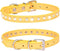 Rhinestone Dog Collar Suede Leather Crystal Diamond Colorful Bling Girl Puppy Cat Collars XS Small Pets (M, Yellow)...