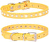 Rhinestone Dog Collar Suede Leather Crystal Diamond Colorful Bling Girl Puppy Cat Collars XS Small Pets (M, Yellow)...