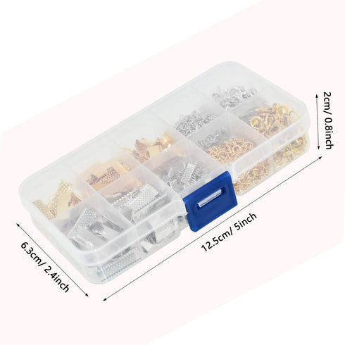 373Pcs Ribbon Bracelet Kit for Jewelry Making Ribbon End Crimps Lobster Clasps Awith Jump Rings and Chain Extenders for DIY Making Bookmark Pinch ...