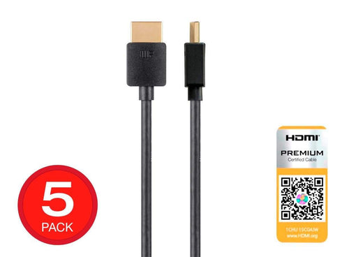 Monoprice - 124185 High Speed HDMI Cable - 4 Feet - Black| Certified Premium, 4K@60Hz, HDR, 18Gbps, 36AWG, YUV, 4:4:4 - Ultra Slim Series...