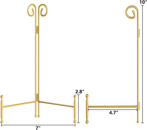Metal Holder Display Stand, 10 Inch Plate Holder for Decoration, Gold Easel Plate Display Photo Holder Stand...