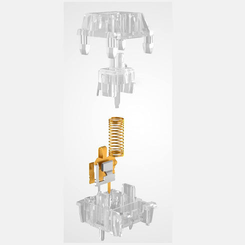 DRAOZA Kailh Clione Limacina Mechanical Keyboard Switch Crystal Fully Transparent Silent Linear Gold-Plated MX Switch?Silent Linear 36pcs?...