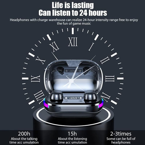 BD&M Wireless Earbuds, HiFi Digital LED Display Stereo Gaming Earbuds Bluetooth Headphones, TWS Wireless Earphones in-Ear Ear Buds, for Gaming, Wo...