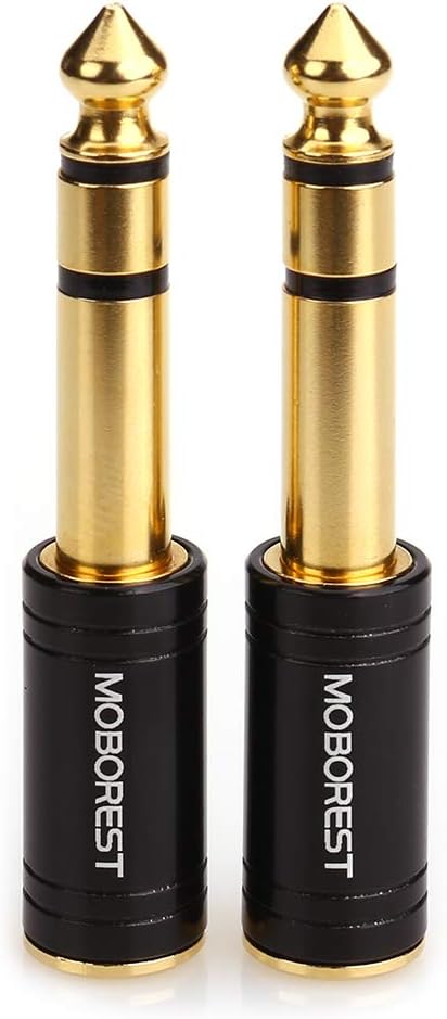 MOBOREST 3.5mm to 1/4" Adapter - Authentic Genuine Universal 6.35mm Pure Copper Adapter Jack - 3.5mm (1/8 Inch) Female to 6.35mm (1/4 Inch) Male H...